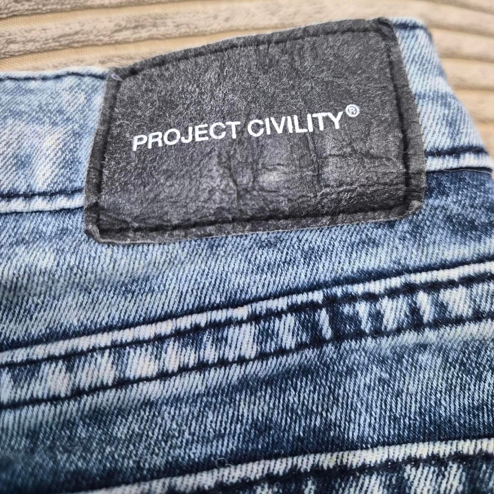 Project Civility Boys Acid Wash Straight Leg Stretch Jeans Size 10 - Picture 3 of 4